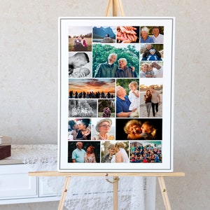 This is a funeral poster, funeral welcome poster, in loving memory poster, or celebration of life poster. It is editable and downloadable. This funeral photo display comes in several sizes. We have other memorial service templates available.