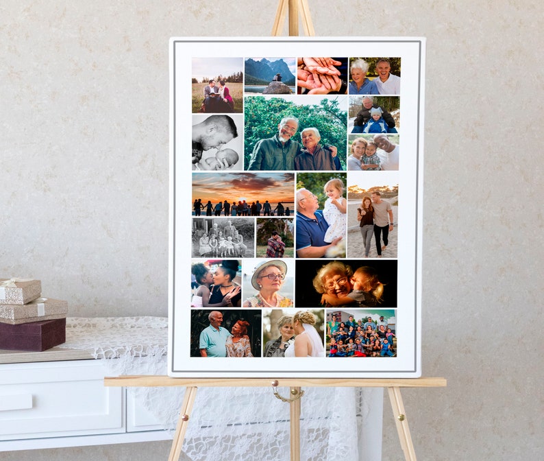 This is a funeral poster, funeral welcome poster, in loving memory poster, or celebration of life poster. It is editable and downloadable. This funeral photo display comes in several sizes. We have other memorial service templates available.