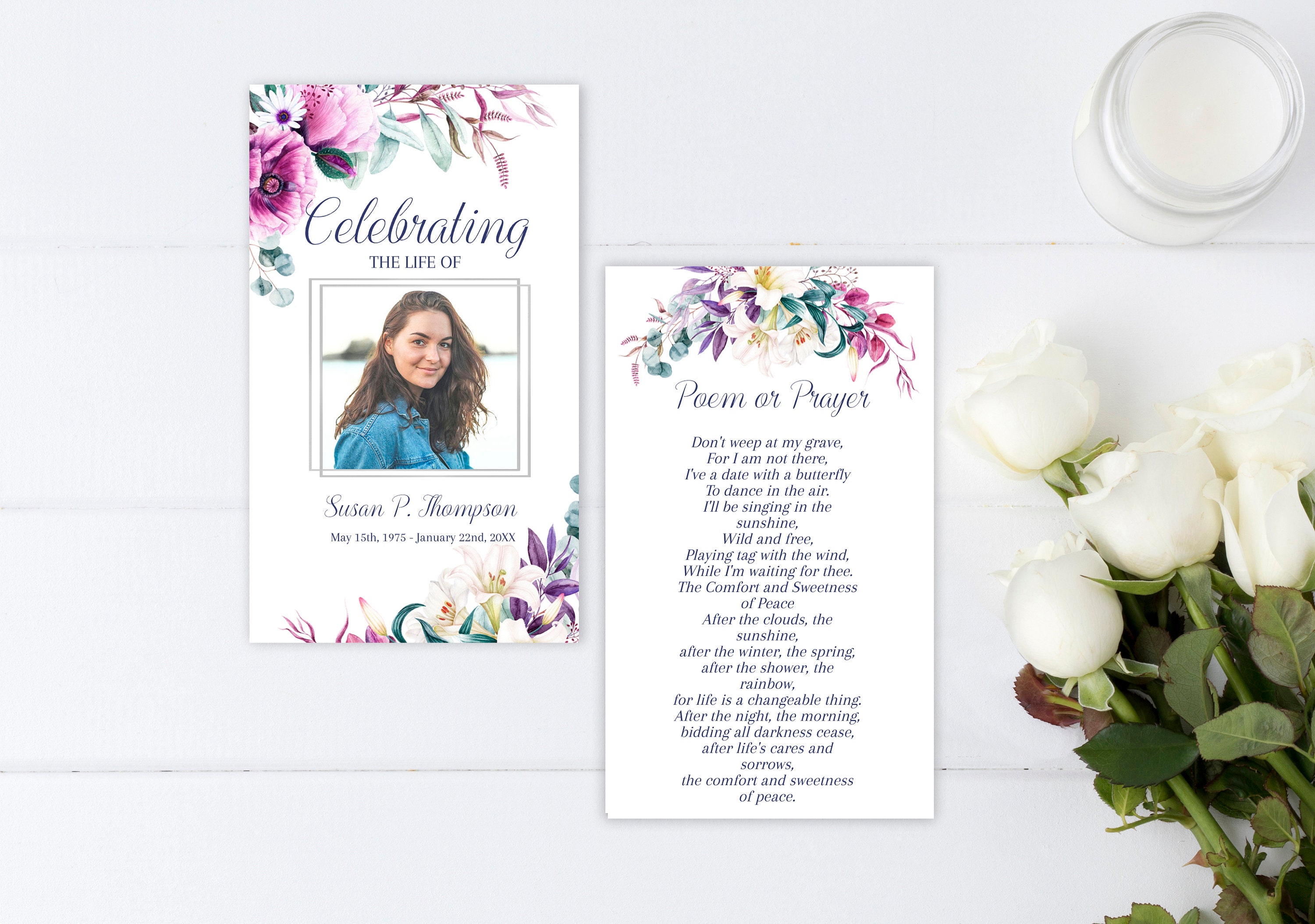 Purple Floral Funeral Bundle | Purple Floral Celebration of Life ...