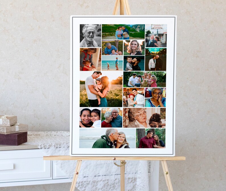 This is a funeral poster, funeral welcome poster, in loving memory poster, or celebration of life poster. It is editable and downloadable. This funeral photo display comes in several sizes. We have other memorial service templates available.