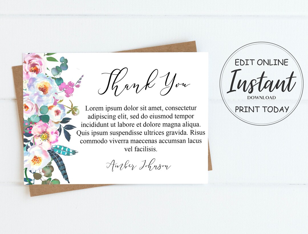 Funeral Thank You Cards | Funeral Template | Celebration of Life Card