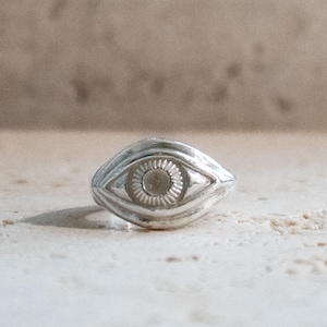 Protective talisman ring made of 925 sterling silver – handmade eye ring (evil eye)