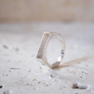Riegel Bar signet ring made of 925 Sterling silver handmade