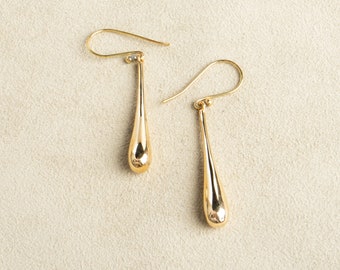 Earrings tear-shaped drops made of brass 3.5 cm handmade