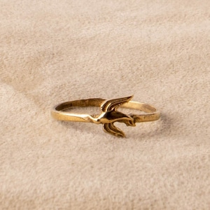Ring Bird Swallow Peace Gold Handmade