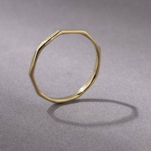 Fine octagonal ring handmade from brass