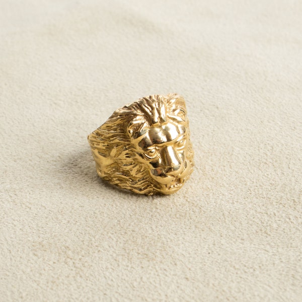 Löwe Kopf Leo Ring gold handgemacht