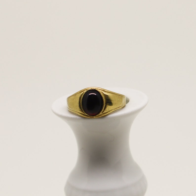 Natural oval garnet signet ring image 7