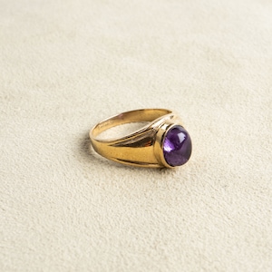 Signet ring with amethyst handmade