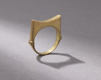 Ear spike ring gold handmade