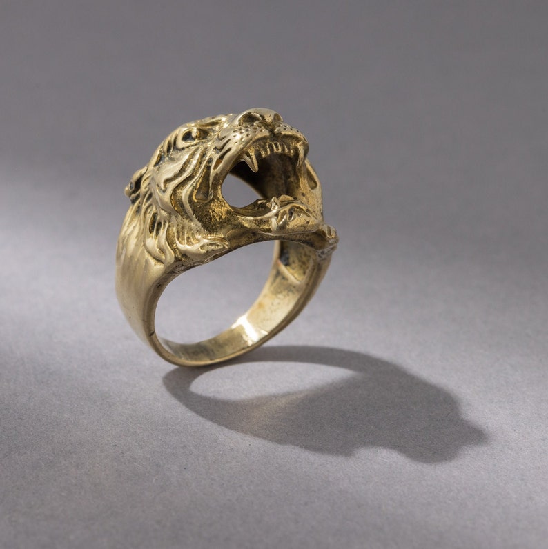 Bague tigre tête de tigre or fait main image 6