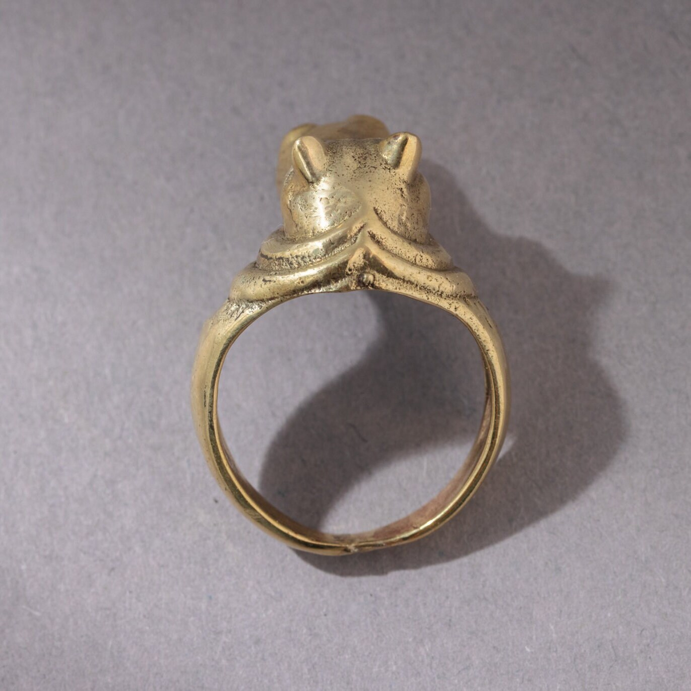 Boîte à Bijoux Zoomorphe Hippopotame En Laiton Doré – Exemplaire Numéroté 86 – Occasion