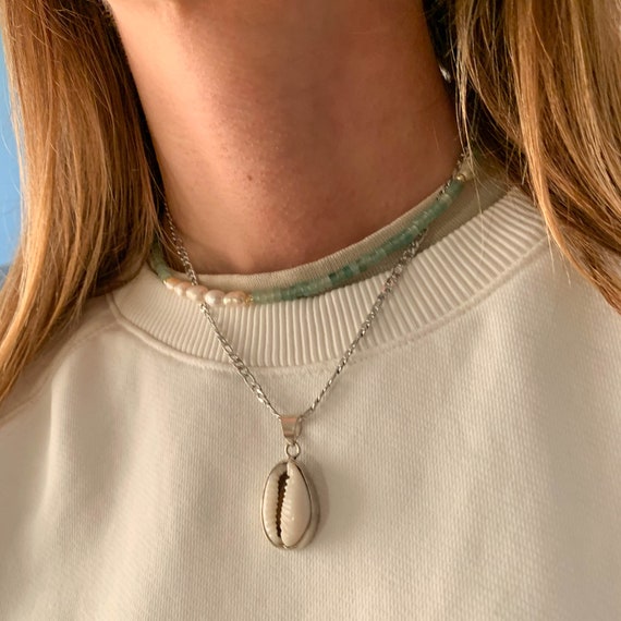 Collier Double Chaîne avec Pendentif en Pierre Naturelle – CHAMBRE SPIRITUELLE