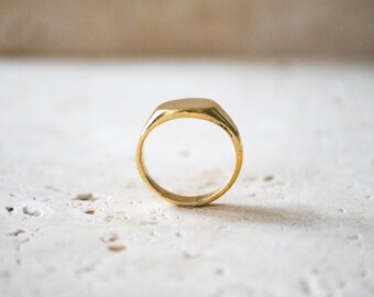 Brass Signet Ring | Golden Ring - Etsy