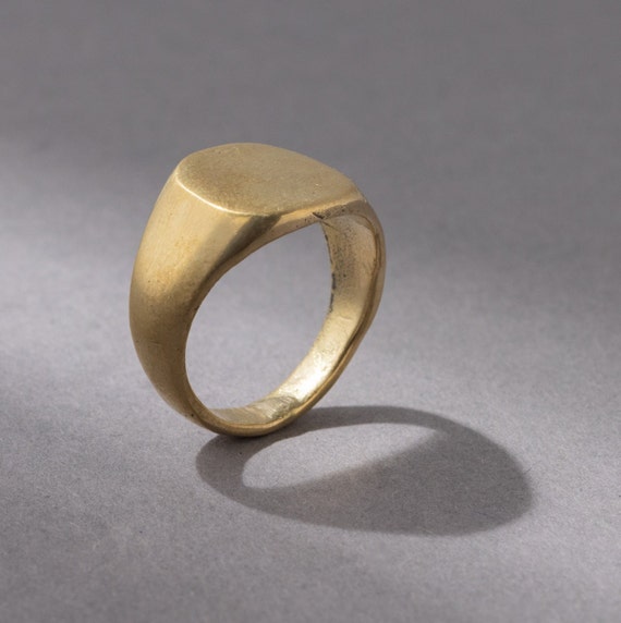 Brass Signet Ring Golden Ring Etsy Australia