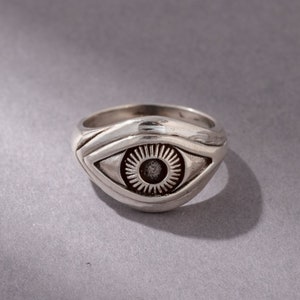 Eye Protection Ring Evil Eye 925 Sterling Silver