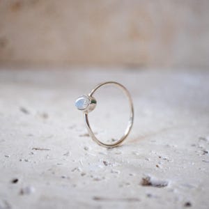 Fine moonstone ring with oval stone 925 Sterling silver handmade