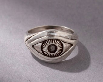 Talisman Böser Blick Schutz Augen Ring aus 925 Sterling Silber