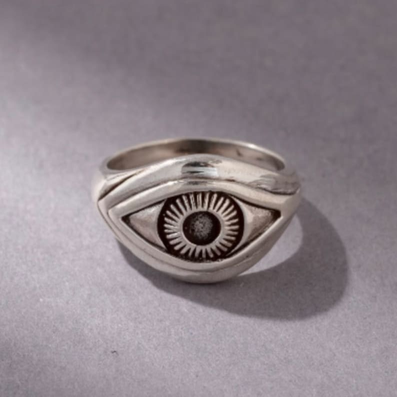 Talisman Böser Blick Schutz Augen Ring aus 925 Sterling Silber Bild 1