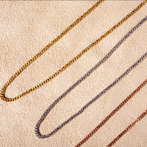 Feine Panzerkette in silber, gold oder rosegold
