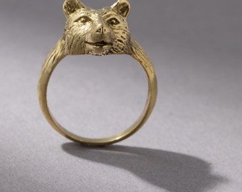 Bear ring bear Berlin gold handmade