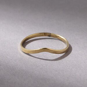 Chevron ring round wave gold handmade