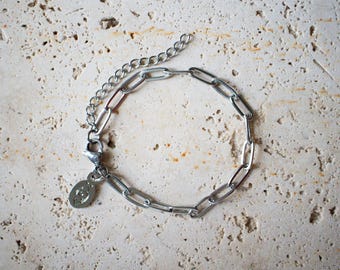 Paperclip bracelet made of stainless steel, silver