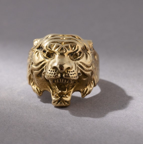 Animal Wrap Ring - Tiger - Yellow Bronze - Adjustable Ring – Keja