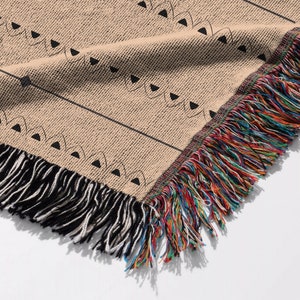 Neutral Patterned Stripe Throw Blanket for Sofa Throw Luxury Gift for House Warming Gift For Mom Gift