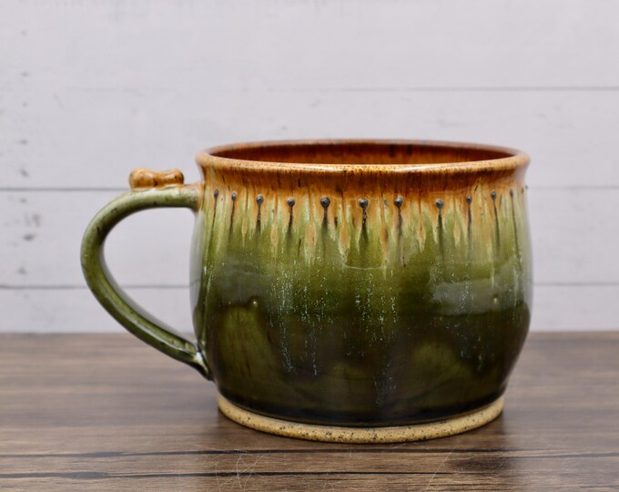 Handmade Wheel Thrown Stoneware Pottery Soup Bowl With Drippy Glaze ...