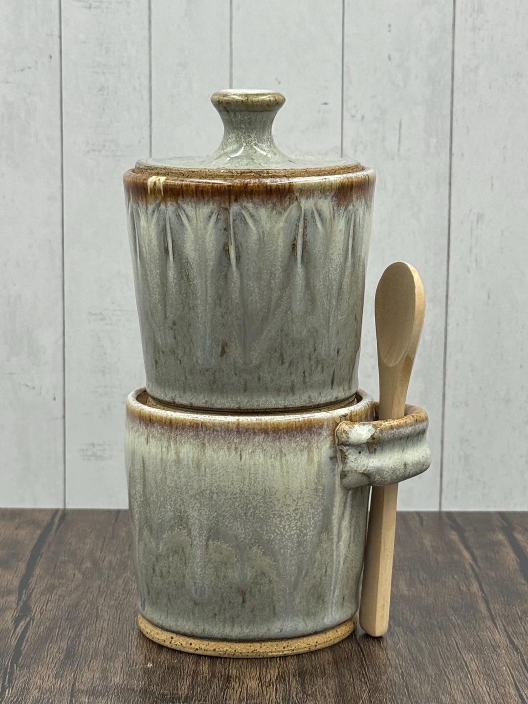 Stacking Salt Stacking Salt and Pepper Container Set, Spice Jars, Salt Cellar, Salt ...