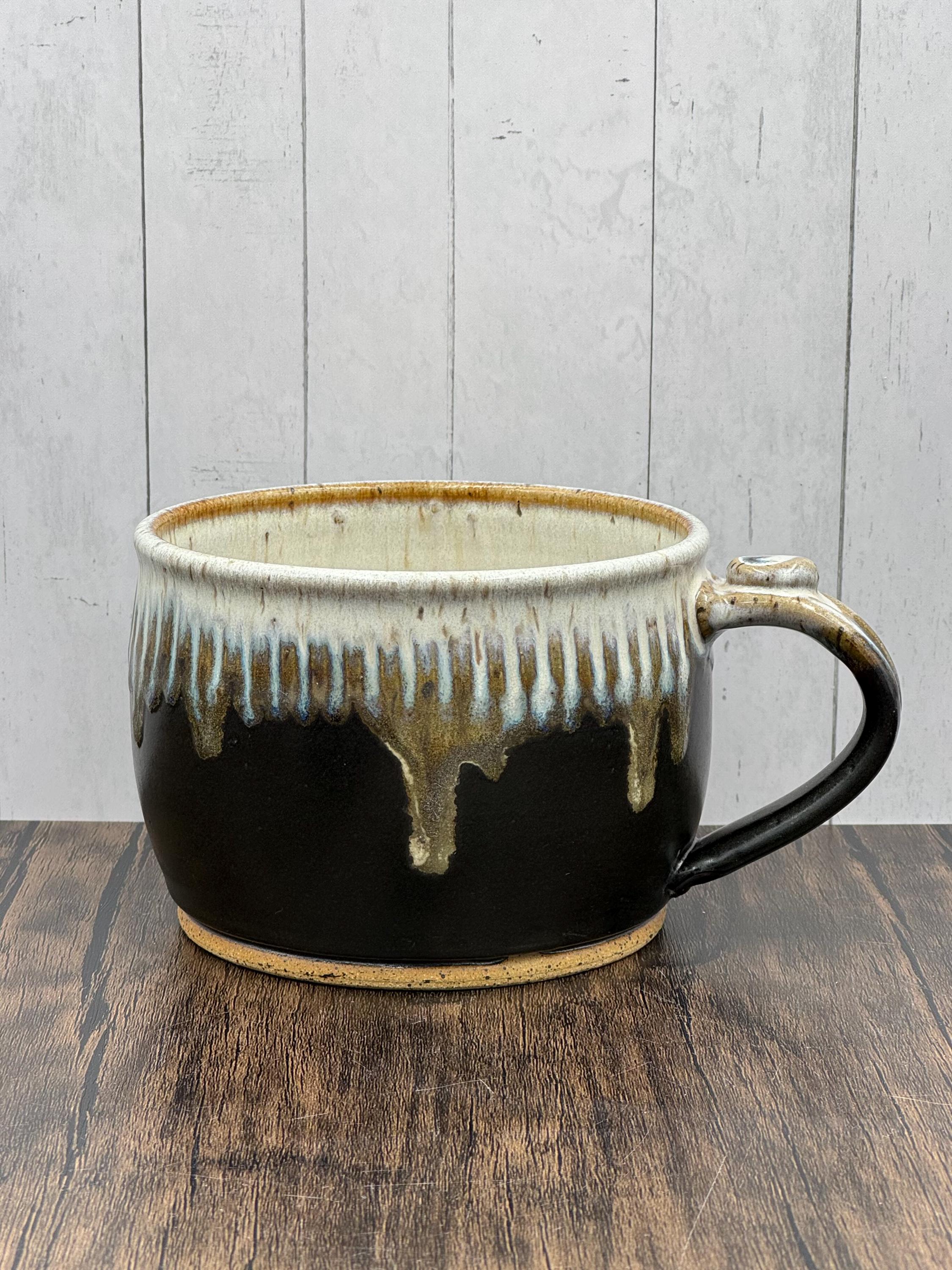 Handmade Wheel Thrown Stoneware Pottery Soup Bowl With Drippy Glaze ...