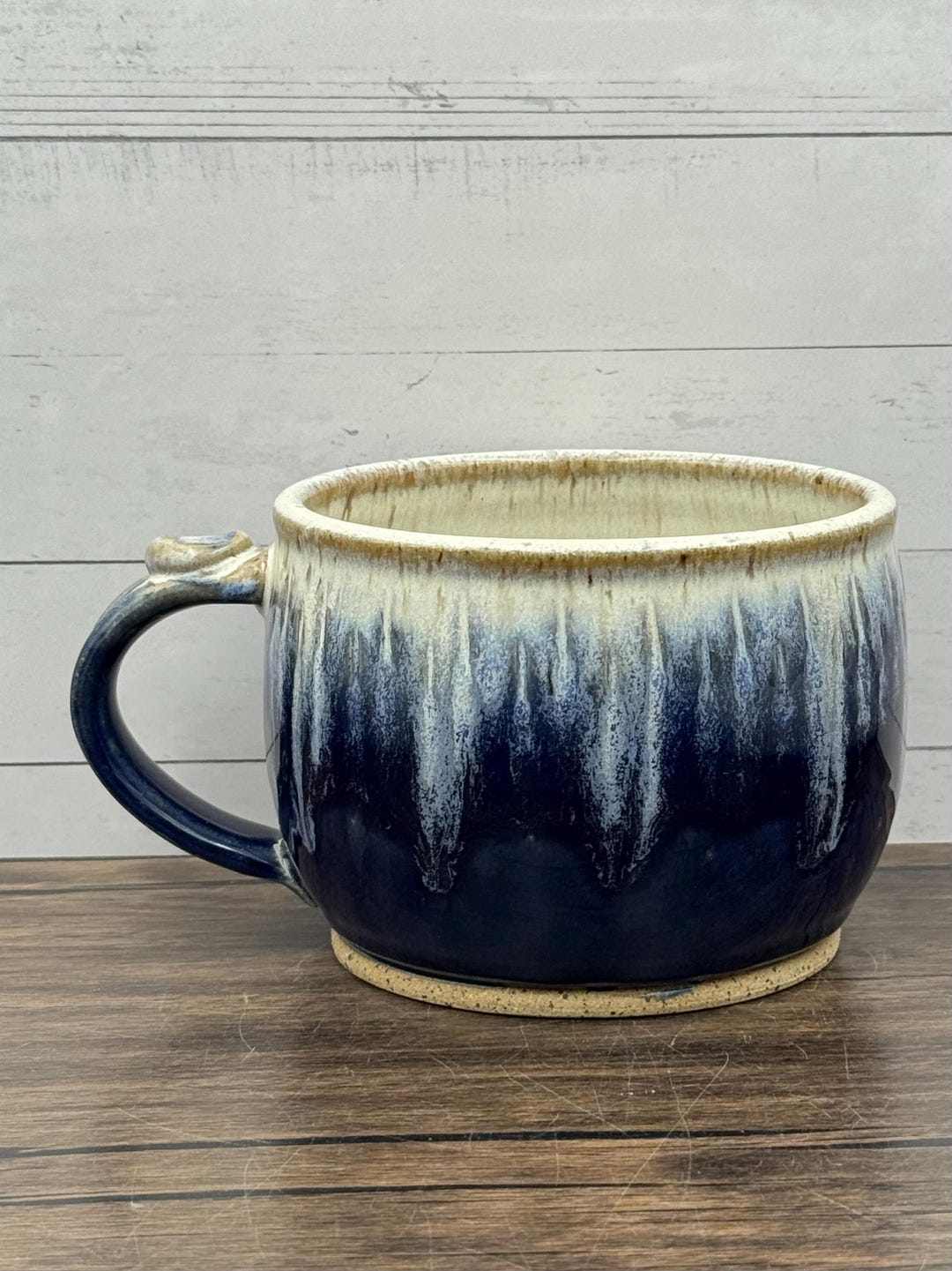 Handmade Wheel Thrown Stoneware Pottery Soup Bowl With Drippy Glaze ...
