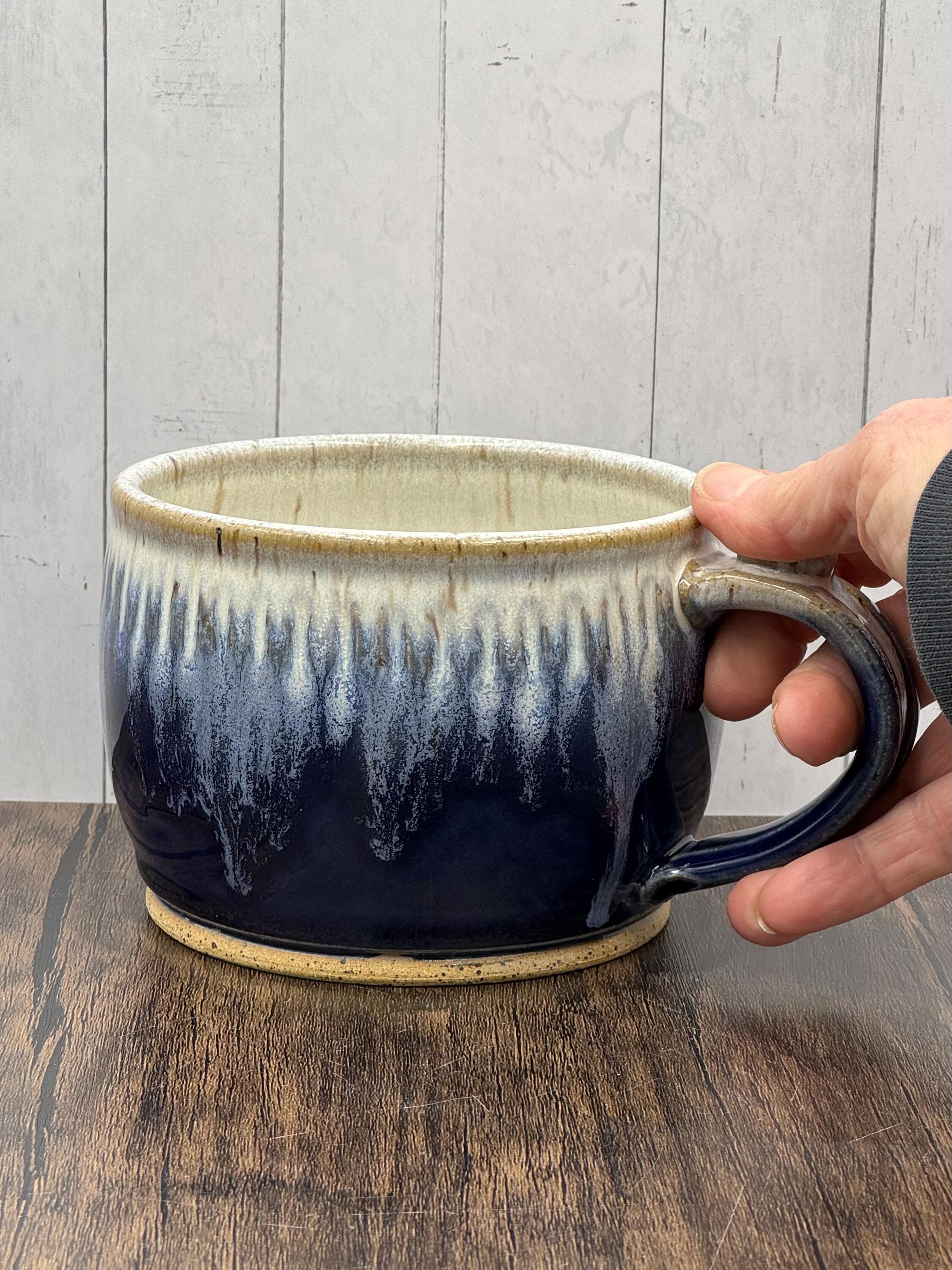 Handmade Wheel Thrown Stoneware Pottery Soup Bowl With Drippy Glaze ...