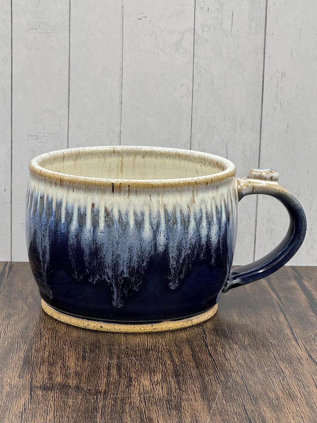 Handmade Wheel Thrown Stoneware Pottery Soup Bowl With Drippy Glaze ...