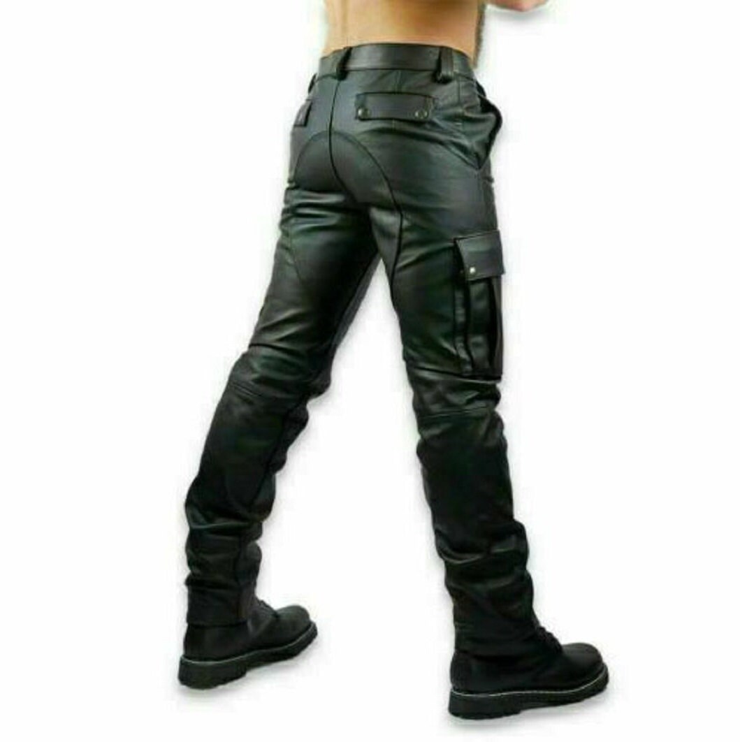 Men Leather Pants Cargo Trouser Genuine Leather Cargo Pants - Etsy Canada