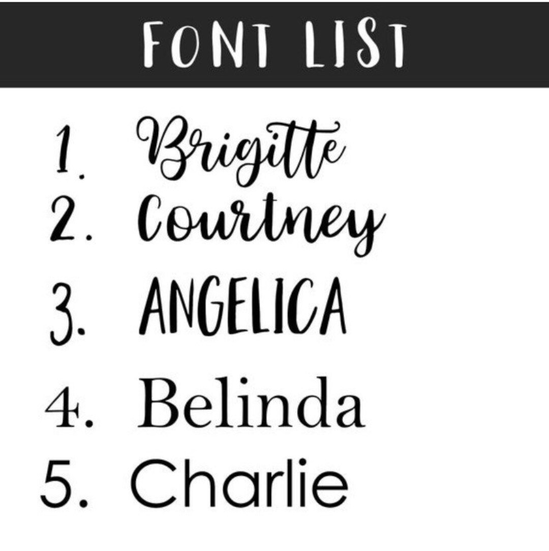 Custom Wording Personalised Vinyl Decal Name Stickers Choice of Font