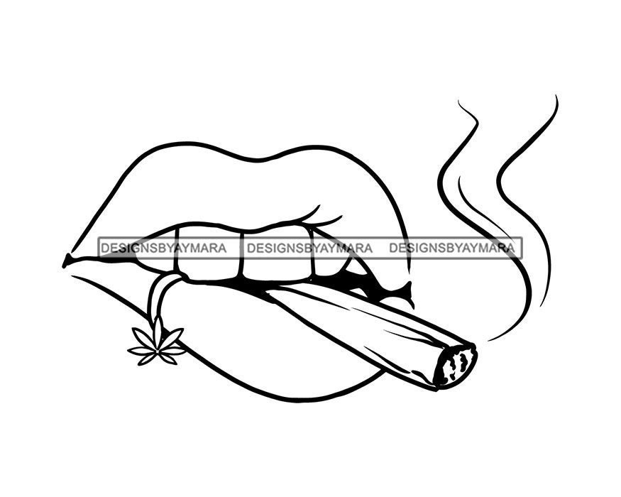 Lips Smoking Joint Blunt Weed Leaf 420 Marijuana Stone Etsy