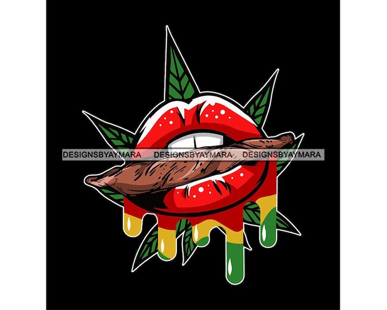 Download Lips Smoking Blunt Joint Weed Leaf Stoned 420 High Life ...