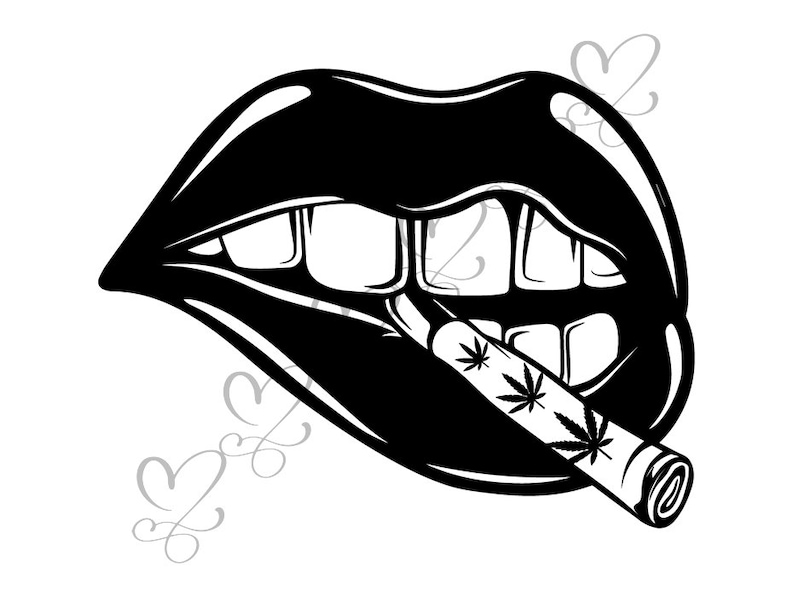 Mouth Lips Marijuana Joint Stoned 420 Weed Leaf High Life Head | Etsy