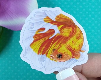 2in Betta Fish Sticker Candy Koi Butterfly Halfmoon, Vinyl Sticker, Betta Fish Gift, Betta Fish Lover, Water Bottle Sticker, Hydroflask