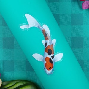 3in Clear Vinyl Koi Fish Sticker, Waterdichte Sticker, Waterfles Sticker, Koi Fish Gift, Koi Fish Art, Koi Wall Art, Koi Fish Decal