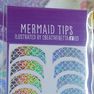 Mermaid Nail Stickers #5, Mermaid French Tips, Mermaid Nail Tips, Mermaid Nail Wraps, Mermaid Scales, Mermaid Stickers, Fish Scale Nails