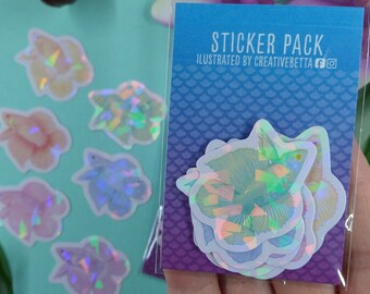 Waterproof Sticker Betta Lover Holographic Sticker Gift for Betta Fish Lover 1.5in Rainbow Holographic Vinyl Betta Fish Sticker Pack Waterproof Sticker Betta Lover Holographic Sticker Gift for Betta Fish Lover 1.5in Rainbow Holographic Vinyl Betta Fish Sticker Pack