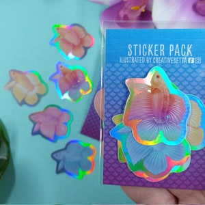 Waterproof Sticker Betta Lover Holographic Sticker Gift for Betta Fish Lover 1.5in Rainbow Holographic Vinyl Betta Fish Sticker Pack Waterproof Sticker Betta Lover Holographic Sticker Gift for Betta Fish Lover 1.5in Rainbow Holographic Vinyl Betta Fish Sticker Pack