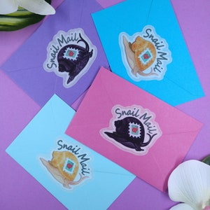 Mystery Snail Stickers, Washi Stickers, Envelope Stickers, Envelope Seals, Snail Mail, Mail Label, Mail Stamp, Sticker Pack, Planner Sticker