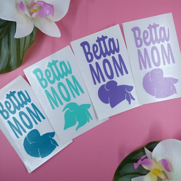 Betta Fish Mom Vinyl Decal, Gift for Mom, Mom Tumbler, Mothers Day Gift, Mom Birthday, Gift from Kids, Vinyl Car Decal, Betta Fish Sticker