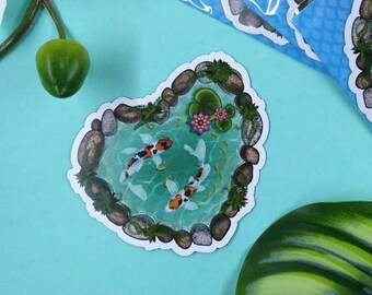 3in Magnet Koi Fish Pond, Car Magnet, Refrigerator Magnet, Fridge Magnet, Magnet Art, Animal Magnet, Fish Magnet, Cute Magnet, Magnet Gift