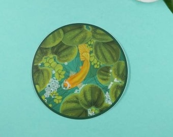 3in Vinyl Sticker - Betta Fish Aquarium - Gift for Betta Fish Lover, Betta Fish Sticker, Betta Fish Aquarium, Yellow Betta, Aquarium Plants