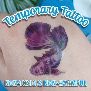 2in Betta Fish Tattoo, Temporary Tattoo, Tattoo for Kids, Party Favor, Party Tattoos, Tattoo Sticker, Betta Fish Sticker, Betta Fish Art
